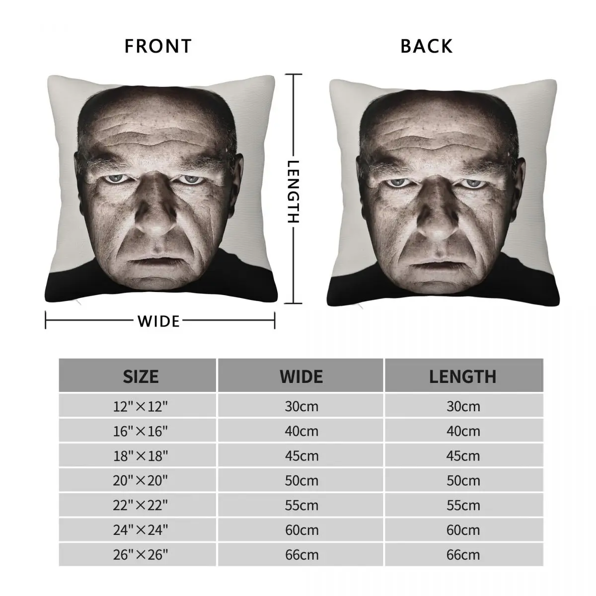 Hank Schrader Dean Norris Angry Square Pillowcase Polyester Linen Velvet Pattern Zip Decor Pillow Case Sofa Cushion Cover