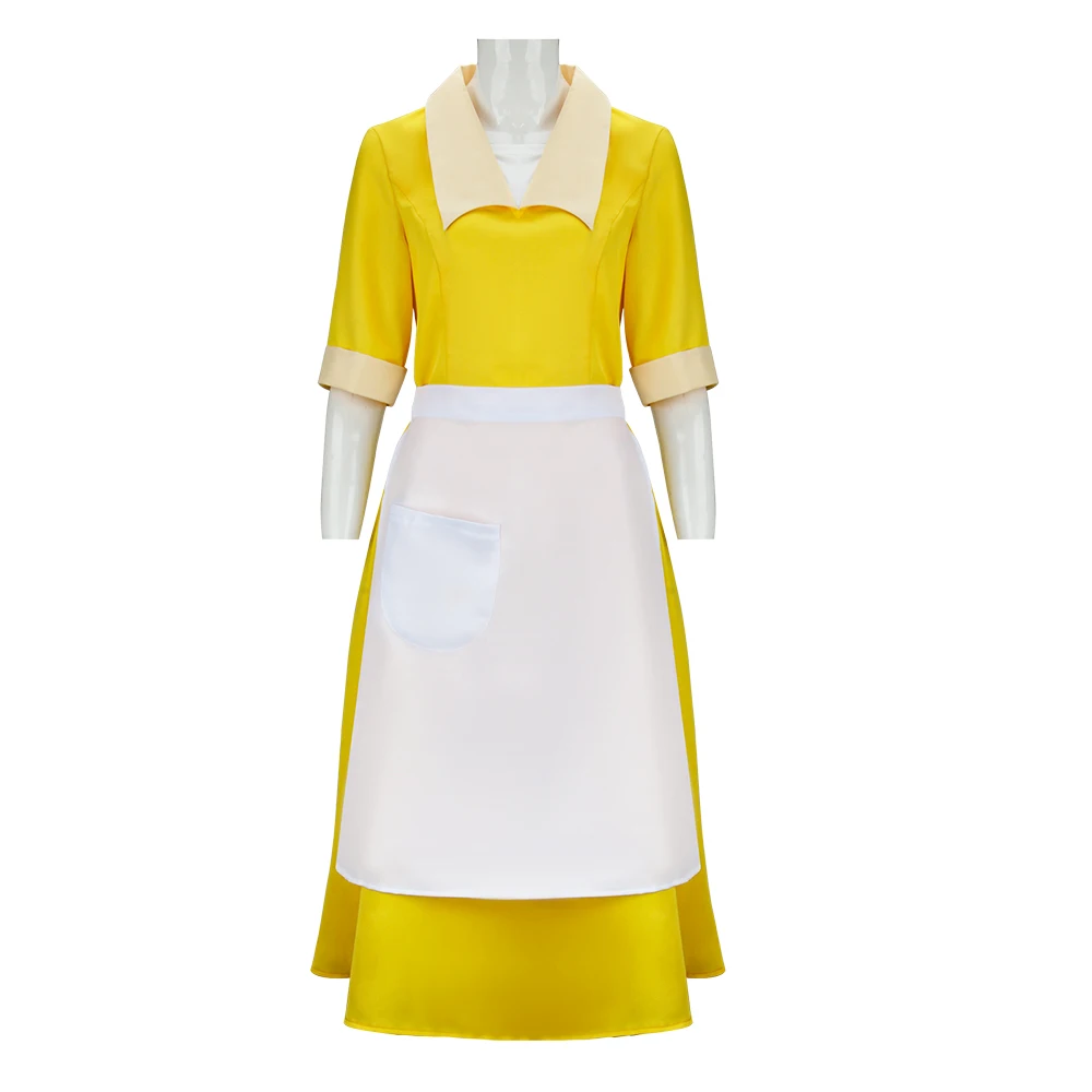 Yellow Maiden Princess Dress Halloween Costume For Women