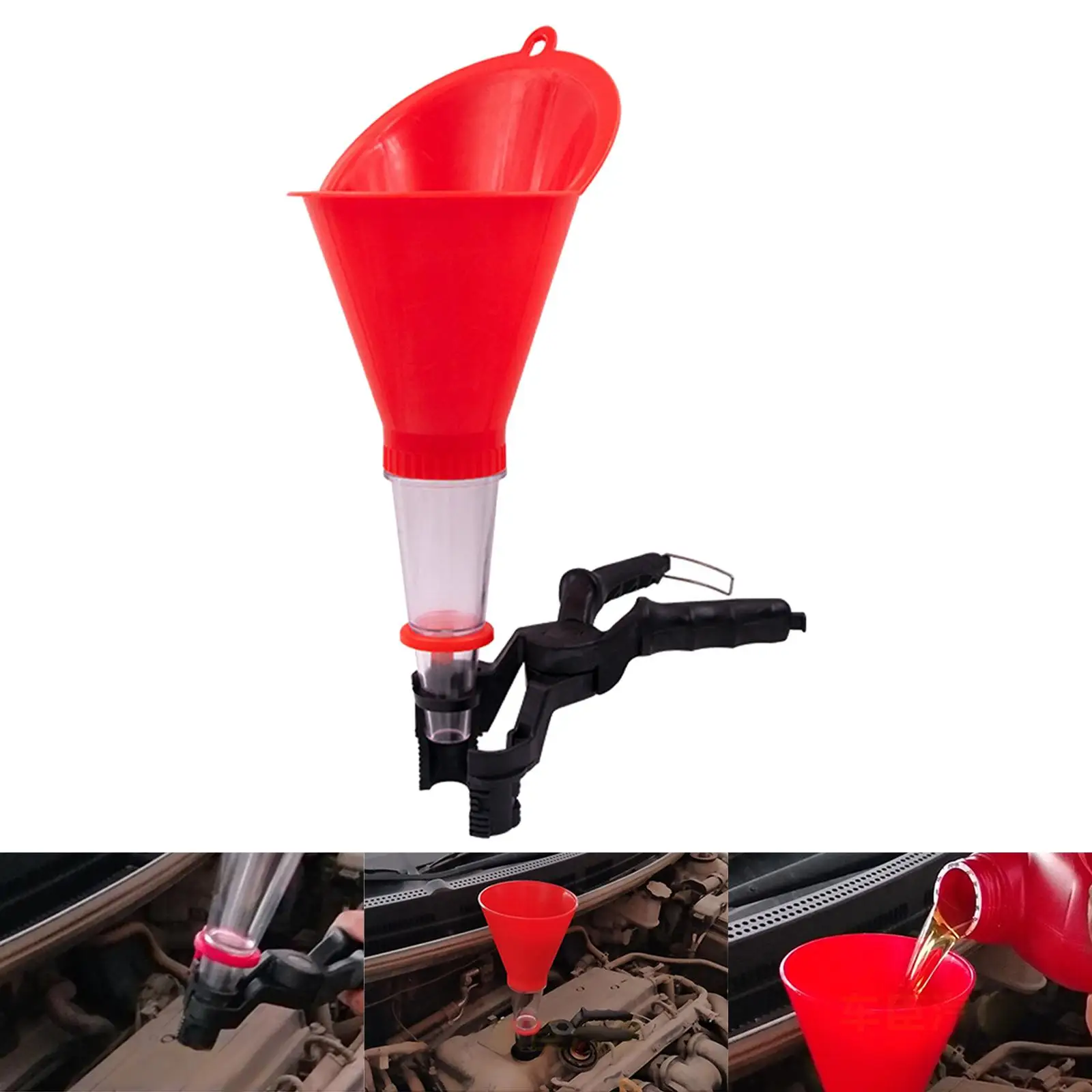 

Truck Car Vehicles Engine Oil Funnel Kit with Clamp Rotatable for Rapid