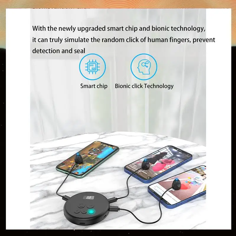 

2X Mobile Phone Screen Auto-Clicker Mute Connection Device Physical Simulation Finger Click Device Screen Auto Clicker-F-Y05A