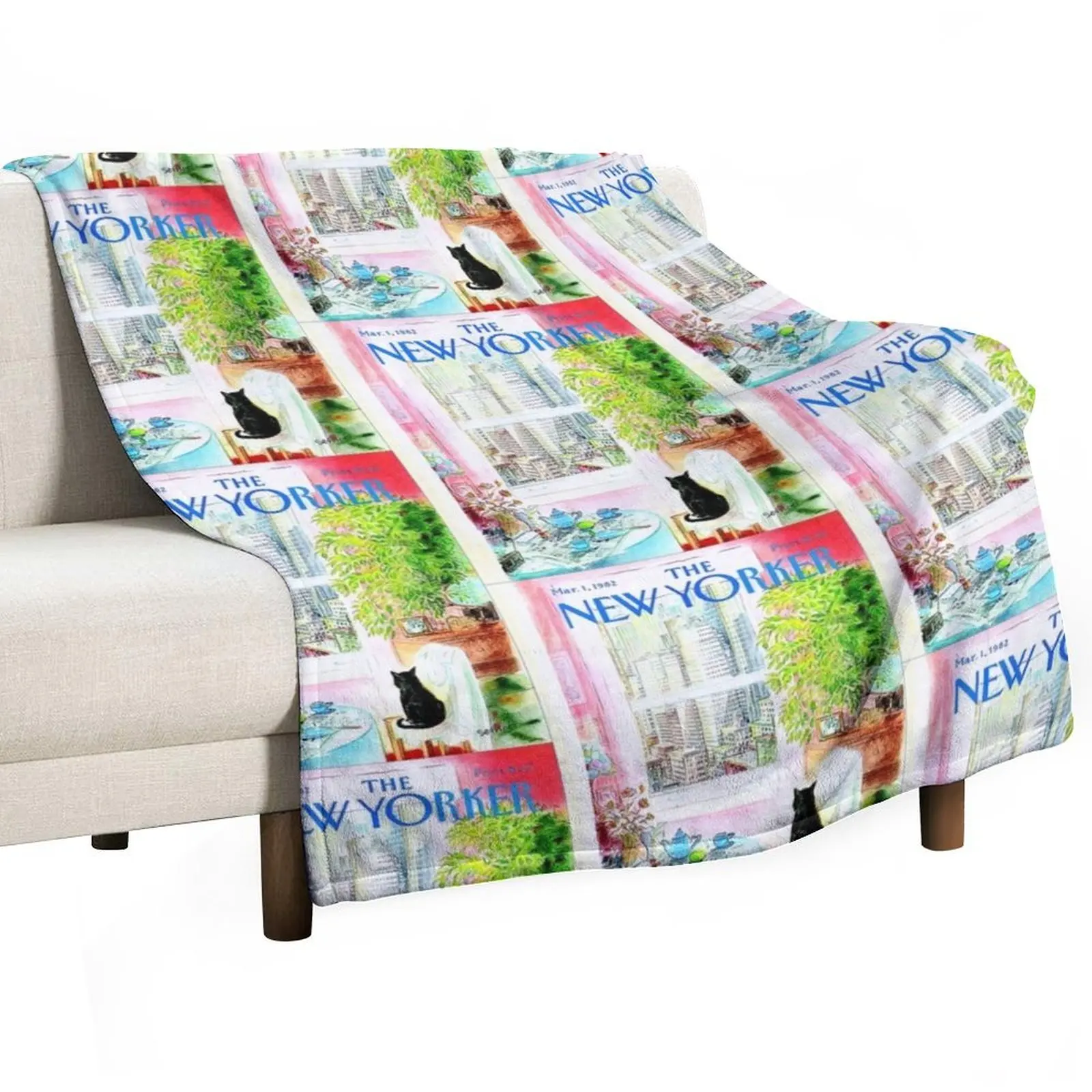 

New Yorker March-1-1982 Throw Blanket warm for winter warm winter Blankets For Sofas heavy to sleep Blankets