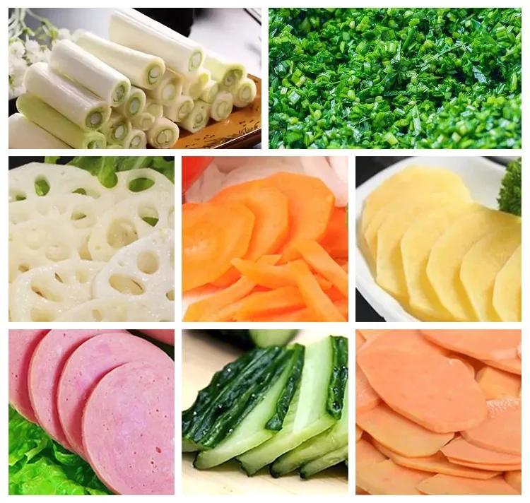 Commercial Kitchen Vegetable Fruit Root Stem Slicing Cutting Machine for Potato Carrot Cucumber Shredding Slices