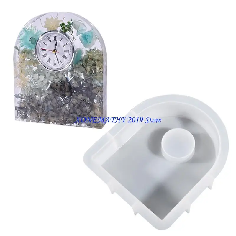 

F42F Oval Rectangular Hexagonal Square Resin Mold Clock Pendulum Silicone Mold for Resin Casting Desktop Home Decoration
