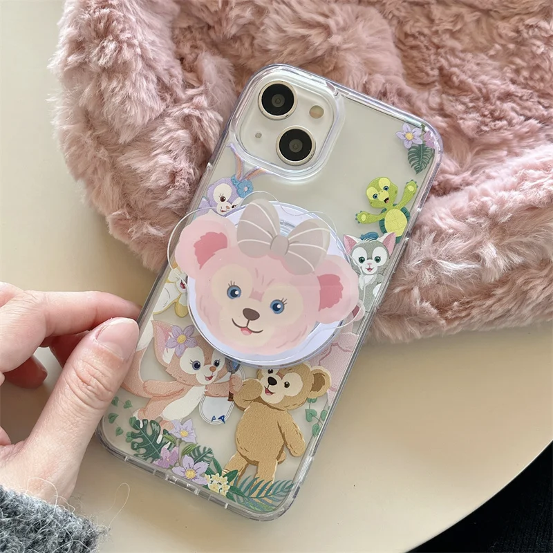 Hot Disney Duffy ShellieMay Gelatoni StellaLou LinaBell Magnetic Attraction Case For IPhone 15 14 13 12 11 Pro Max Soft Cover