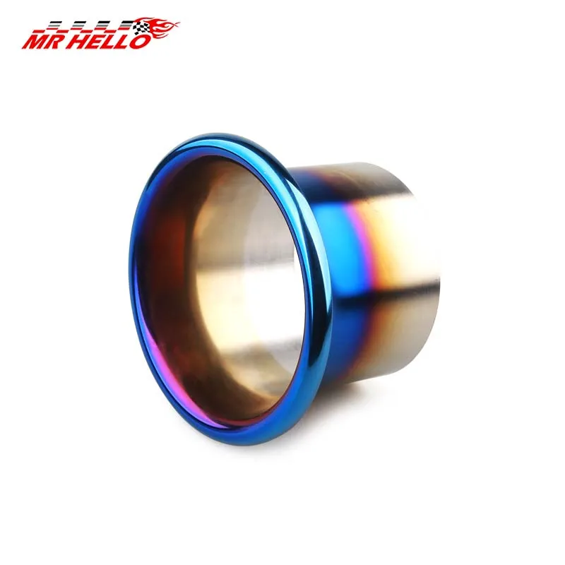 3/3.5/4 بوصة مدخل الأزرق تلميح الفولاذ المقاوم للصدأ سباق السيارات ضاغط الهواء البارد مدخل سرعة كومة توربو القرن عدة ﻿