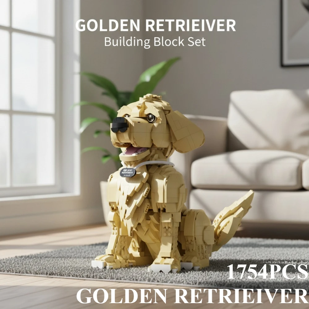 

1754PCS Golden Retrieiver Building Blocks Set - Assembling Model Toy for Home Decor Ideal Holiday Gift for Kids And Adult