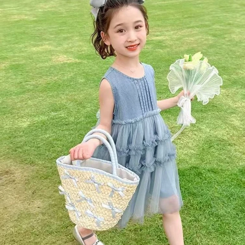 New Kids Princess Tutu Dress for Girls Lace Prom Dresses Teenagers Clothes Wedding Costumes Summer Vest 6 7 10 11 12 Years