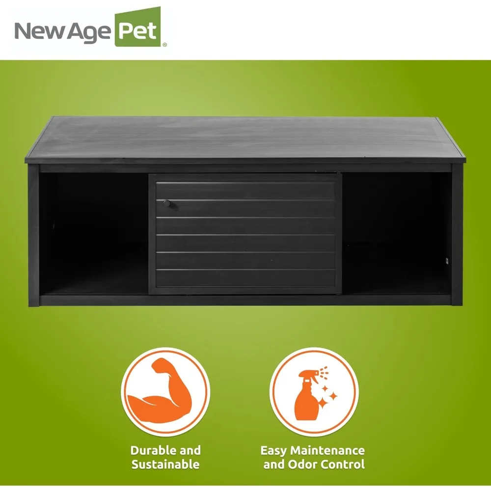 حامل Lo-Boy Versa مقاس 48 بوصة من ECOFLEX، أسود إسبرسو - خزانة تخزين مركبة من الخشب والبلاستيك المقاوم للرطوبة