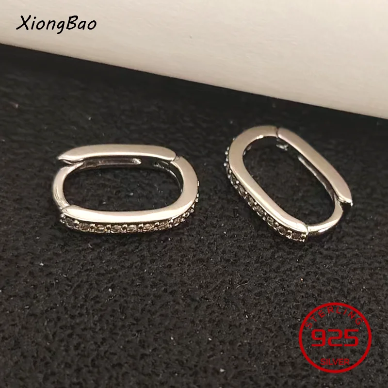 Unisex Charm Stamp 925 Sterling Silver Party Jewelry Gift 2026 Fashion Minimalist Pave Zircon Geometric Stud Earrings for Women