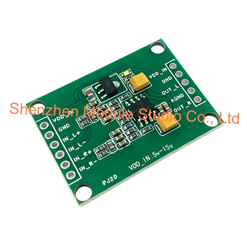 1PCS Audio Differential Balance Analog Input to Single Ended Analog Output Module Conversion Board