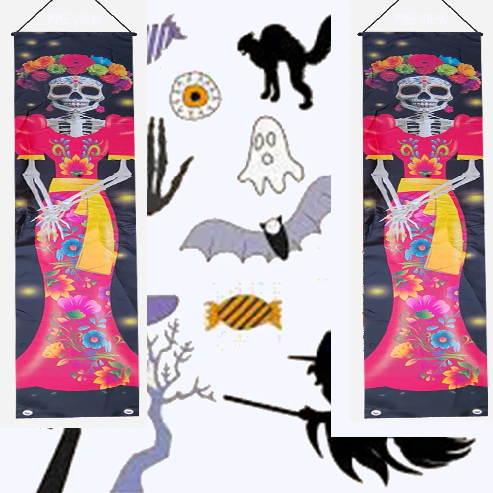 Flagicts Brushed pongee  halloween gate couplet