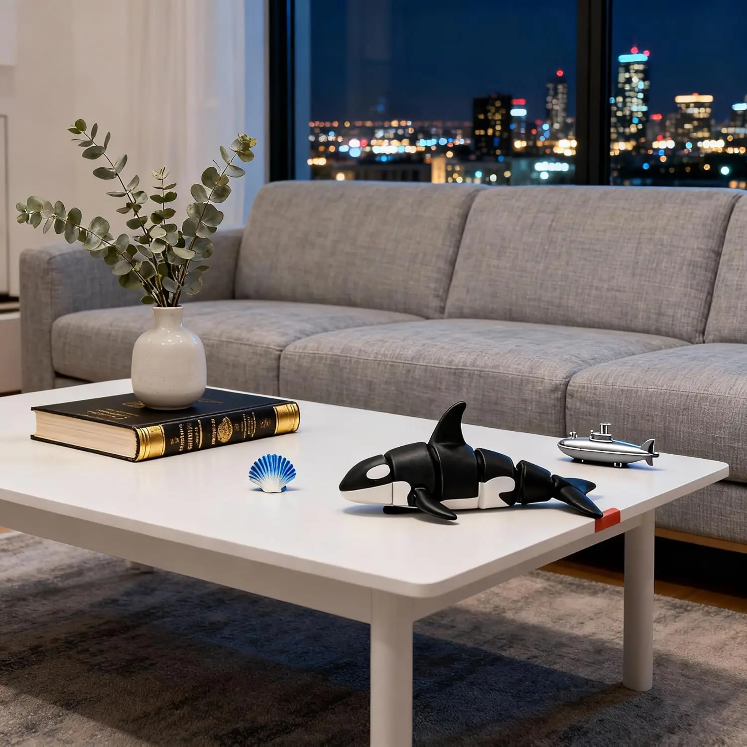 3D Printed Small Animal Joint Flexible Simulation Shark, Killer Whale Ornament Home Decoration Perfect Gift for Friends Family - view 2
