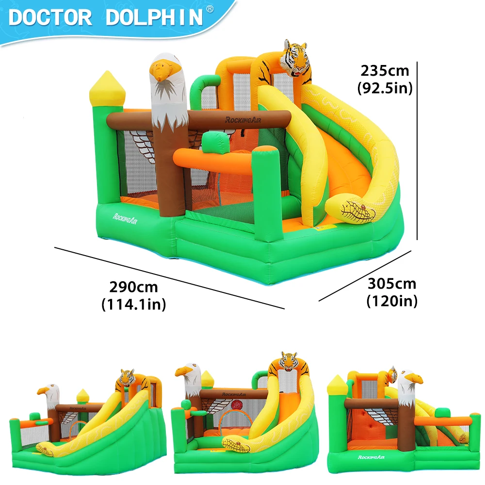Zoo Inflatable Bouncy Castle Combo Inflatable Bounce House With Slide Jumping Castle Kids Inflatable Bounce House