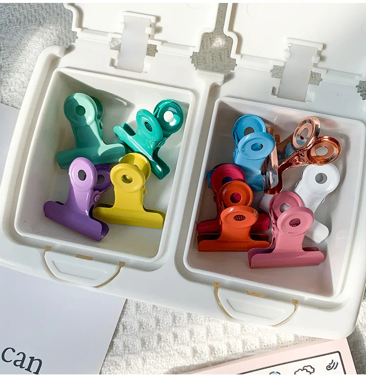 カラーメタルペーパークリップ紙幣収納スナックシールクリップ