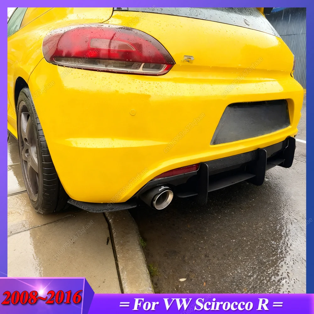 

For Volkswagen VW Scirocco R 2008-2016 ABS Gloss Black Car Rear Bumper Lip Diffuser Spoiler Splitter Bodykits Tuning
