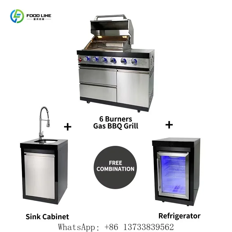 Customized Outdoor Grill Premium Portable Kitchen Island with Wheels Suitable for Camping Gardens Football Fan Area Parties