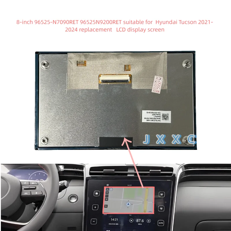

8-inch 96525-N7090RET 96525N9200RET suitable for 2021-2024 Hyundai Tucson replacement LCD display with touch screen