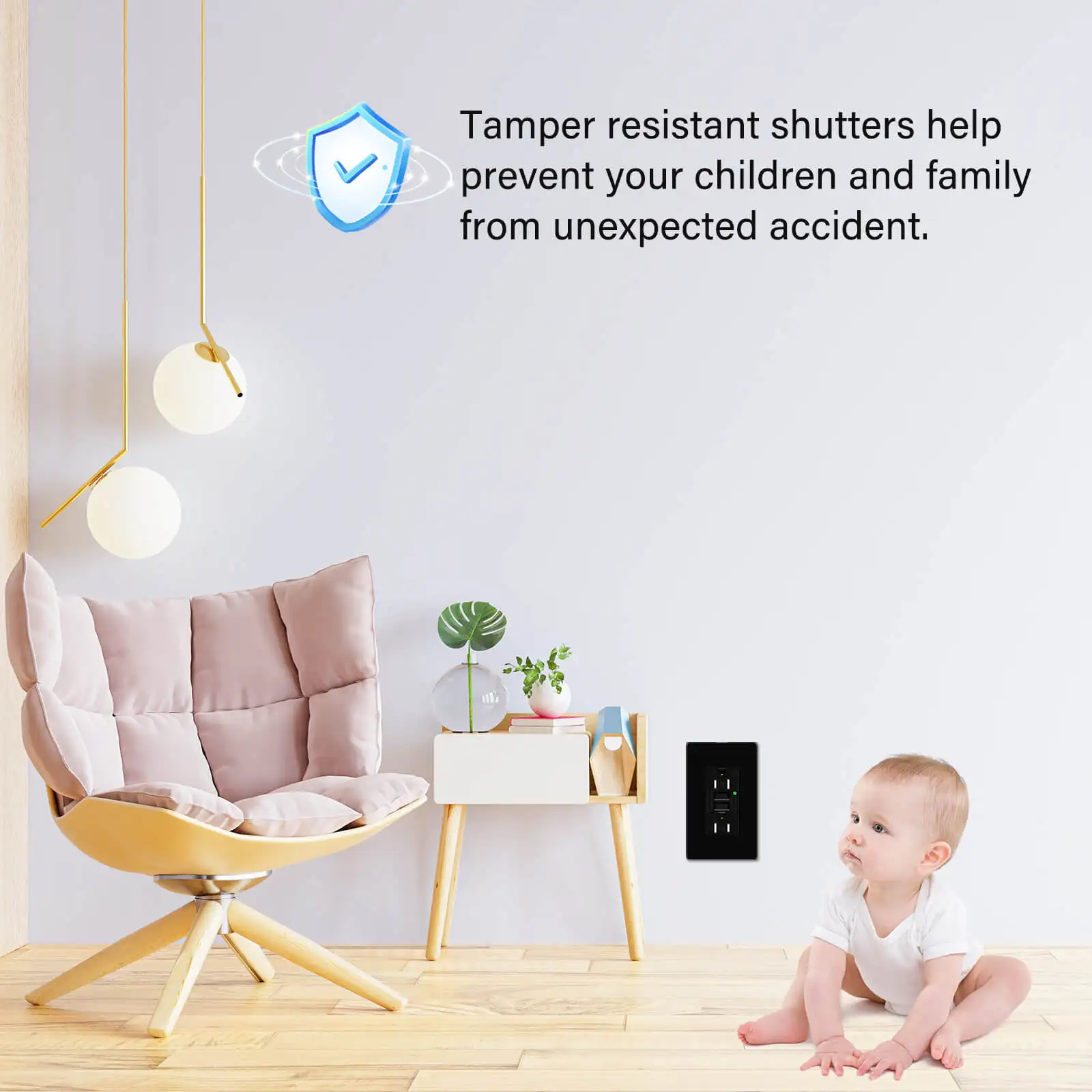 1PK-20PK GFCI GFI Outlet 15A 125V Black Safety Receptacle Plug Tamper Resistant TR WR Plate Socket With ETL Listed and LED Light