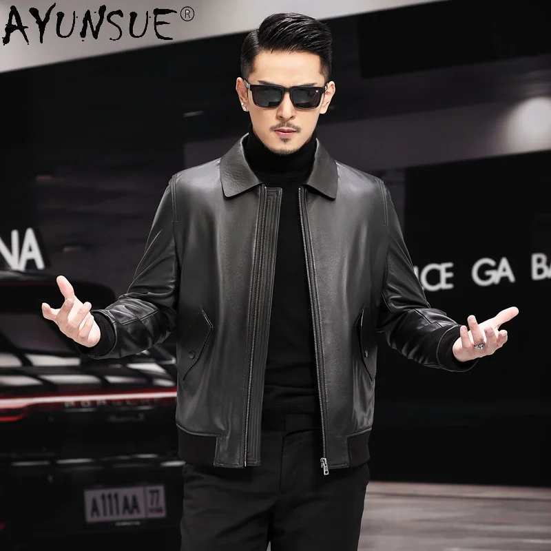 

2021 Autumn 100% Genuine Cowhide Leather Jackets Fashion Motorcycle Men Clothing Chaquetas Hombre Gmm359