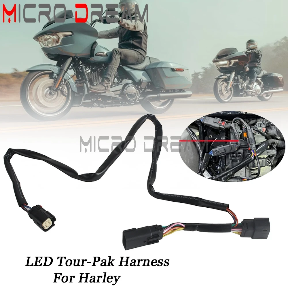 For Harley Road Glide 117 CVO Road Glide FLTRXSE Street Gide Motorcycle LED Tour-Pak Harness 12 PIN To 6PIN Adapter Harness