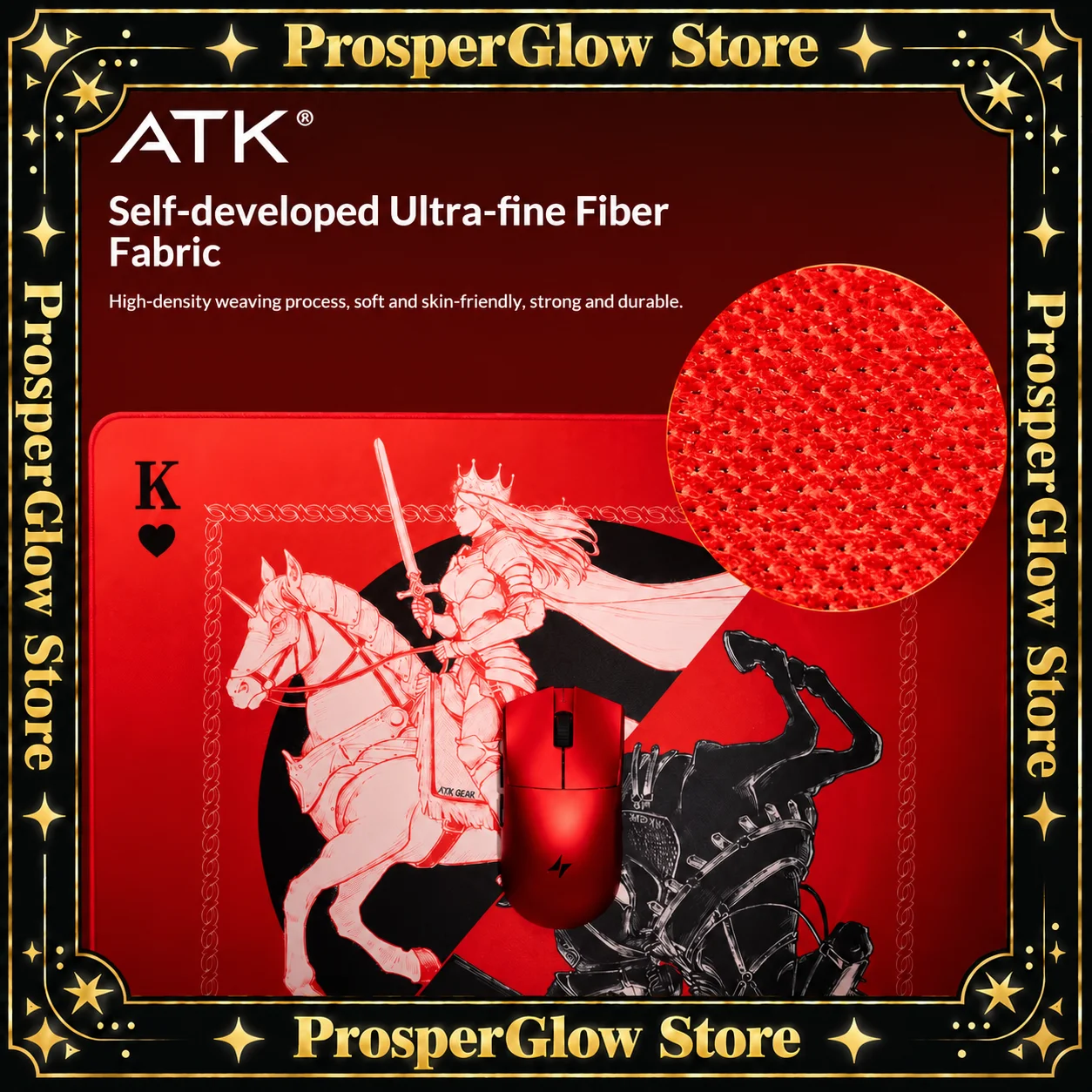 Genuine ATK Mousepads Warhorse Battle Riding Mouse Pad Original Illustration E-Sports Fps Game Office Fearless Contract Delta