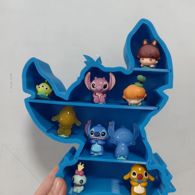 Stitch Animation Shape Mini Garage Kit Storage ตู้แบบถอดได้ไม่มีของเล่นเดสก์ท็อปรวบรวมชุด Display Rack