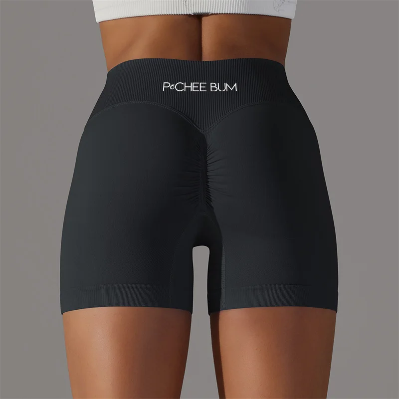 Shorts de motociclista sem costura Pchee para mulheres, treino de verão Bum Legging curto, roupas esportivas, roupas fitness, ginásio, ioga, correr,