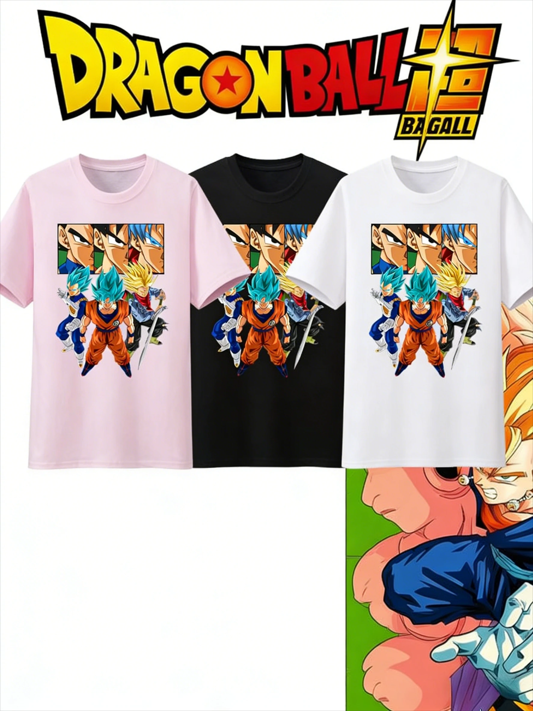 

2026 Summer Dragon Ball Goku Evolution Print T-shirt, Retro Oversized 100% Cotton Tee, Breathable Soft Unisex Anime Top