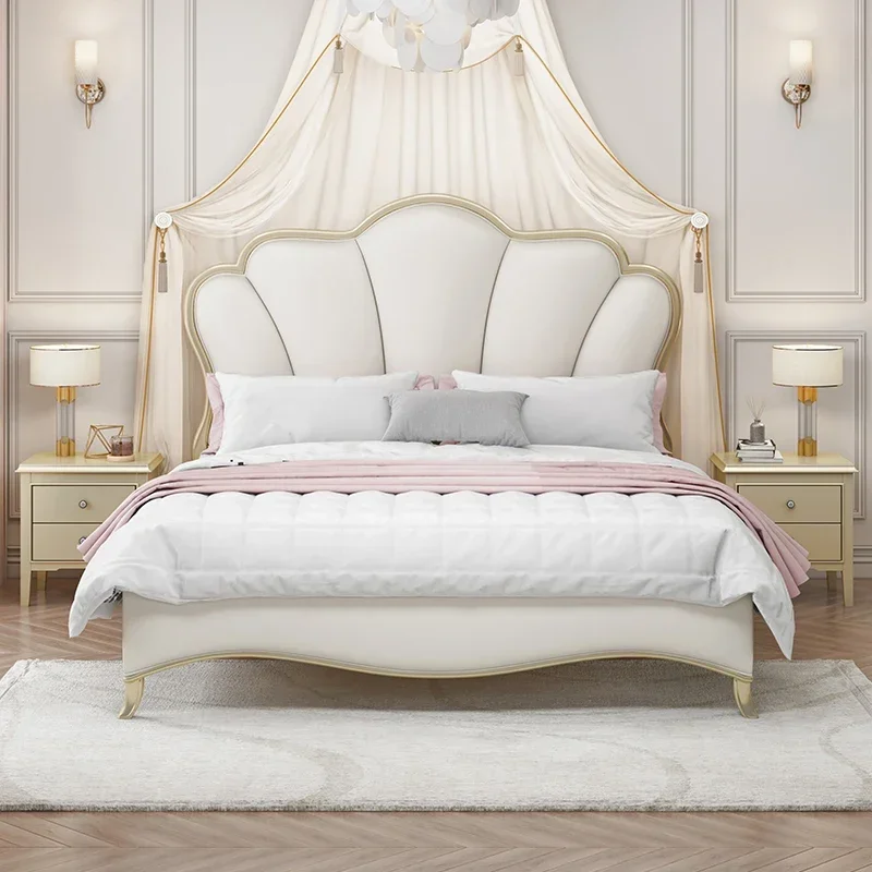 

Royal Designer Bed Frame Wood High End Modern Headboard Bed Frame Girl Sleeping Letti Matrimoniali Furniture For Bedroom