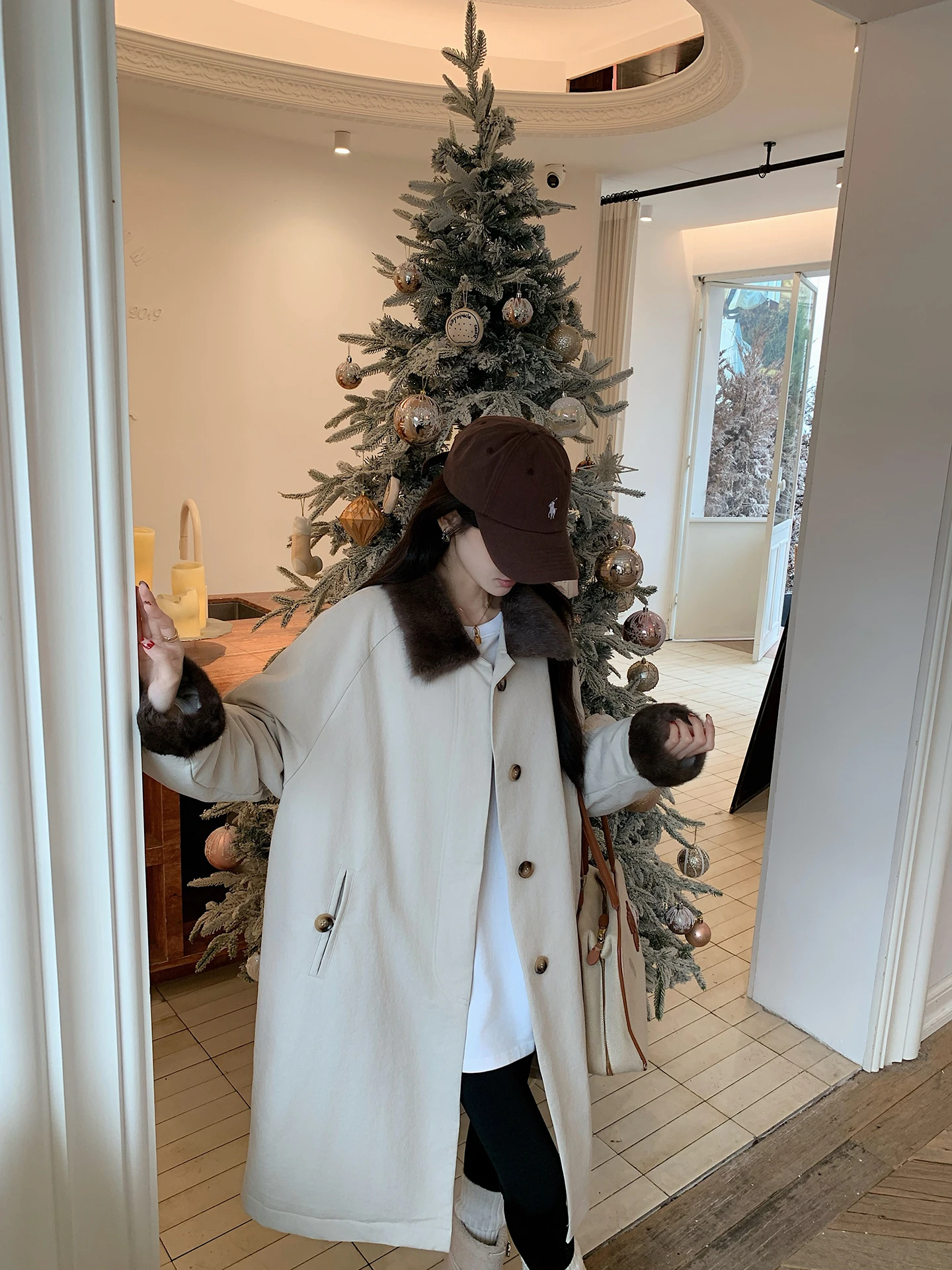 

Утепленная женская парка UPFURS с длинным рукавом, пуховик с воротником из натурального меха, повседневное свободное теплое пальто из гусиного пуха