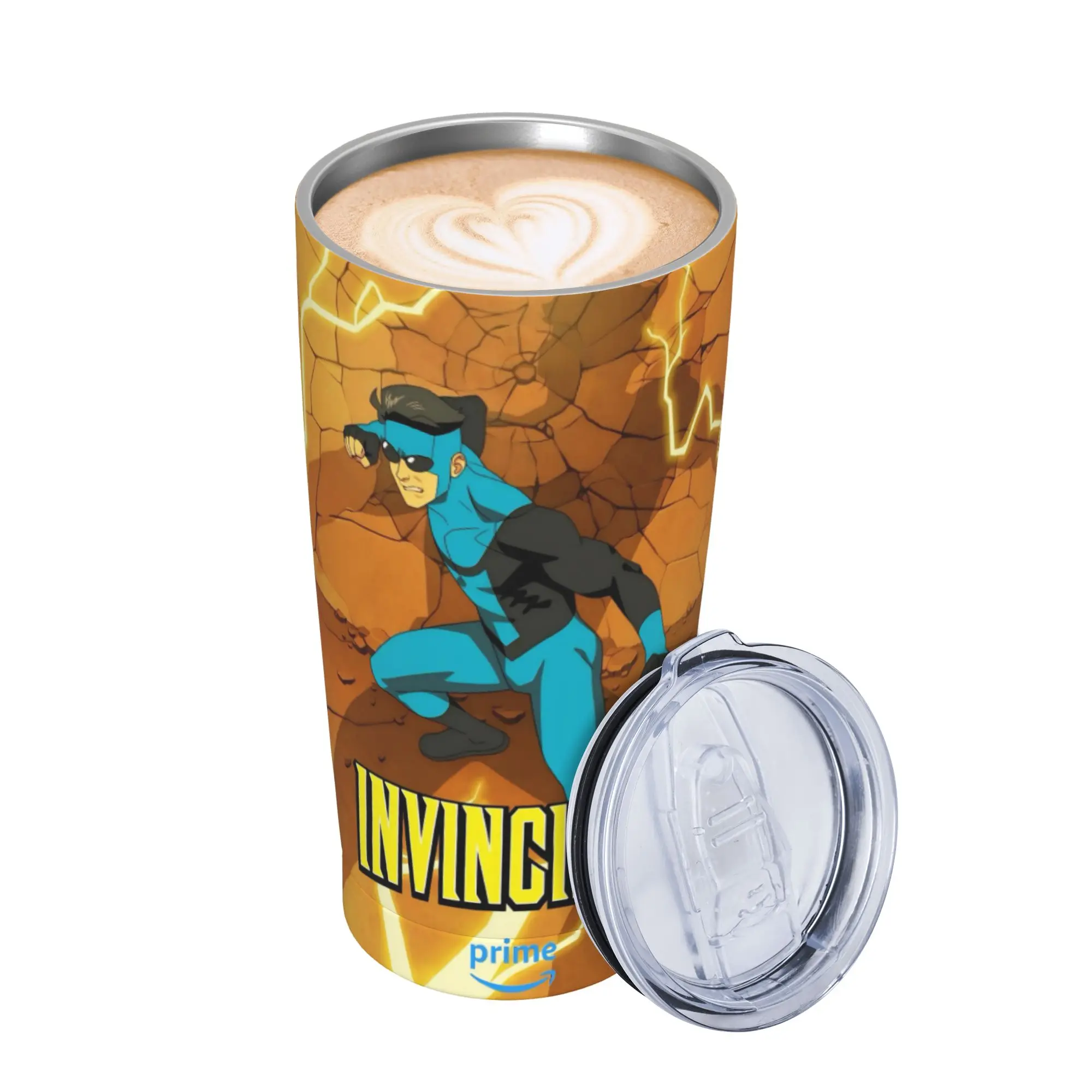 Invincibles Comic Tumbler Vacuum Insulated  Thermal Cup with Lid Straw Double Wall Mug Water Bottle 20oz