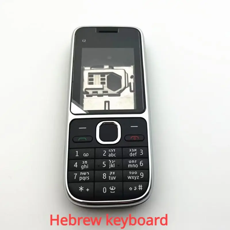 New For Nokia C2-01 Full Housing Case Cover Battery Cover Housing Case with English Keyboard