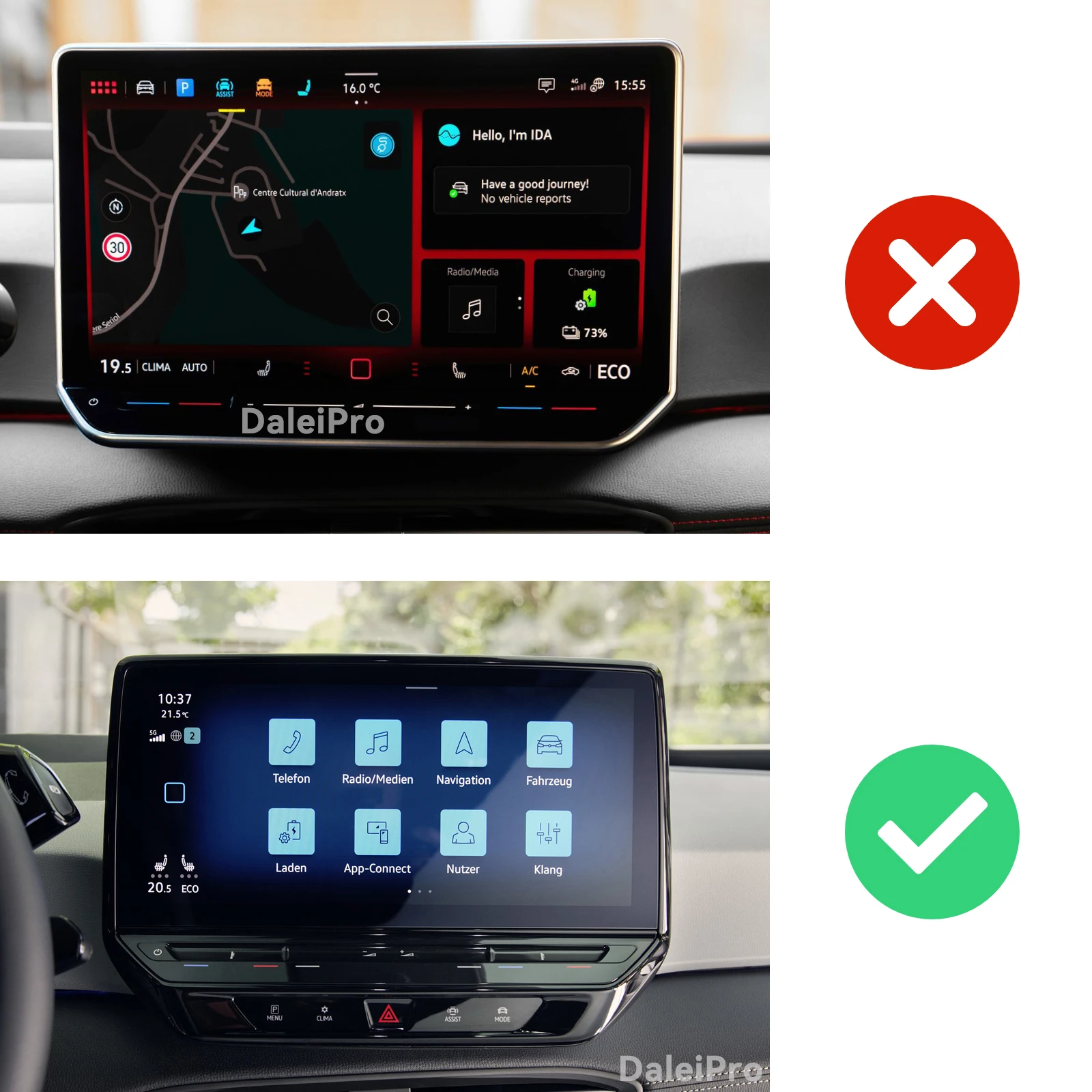 Für Volkswagen ID.3 ID3 2021-2024 Auto-Handyhalterung Bildschirm-Fixierclip Kabelloses Ladegerät Maßgefertigte Handy-Bildschirmhalterung Zubehör – Detail 1