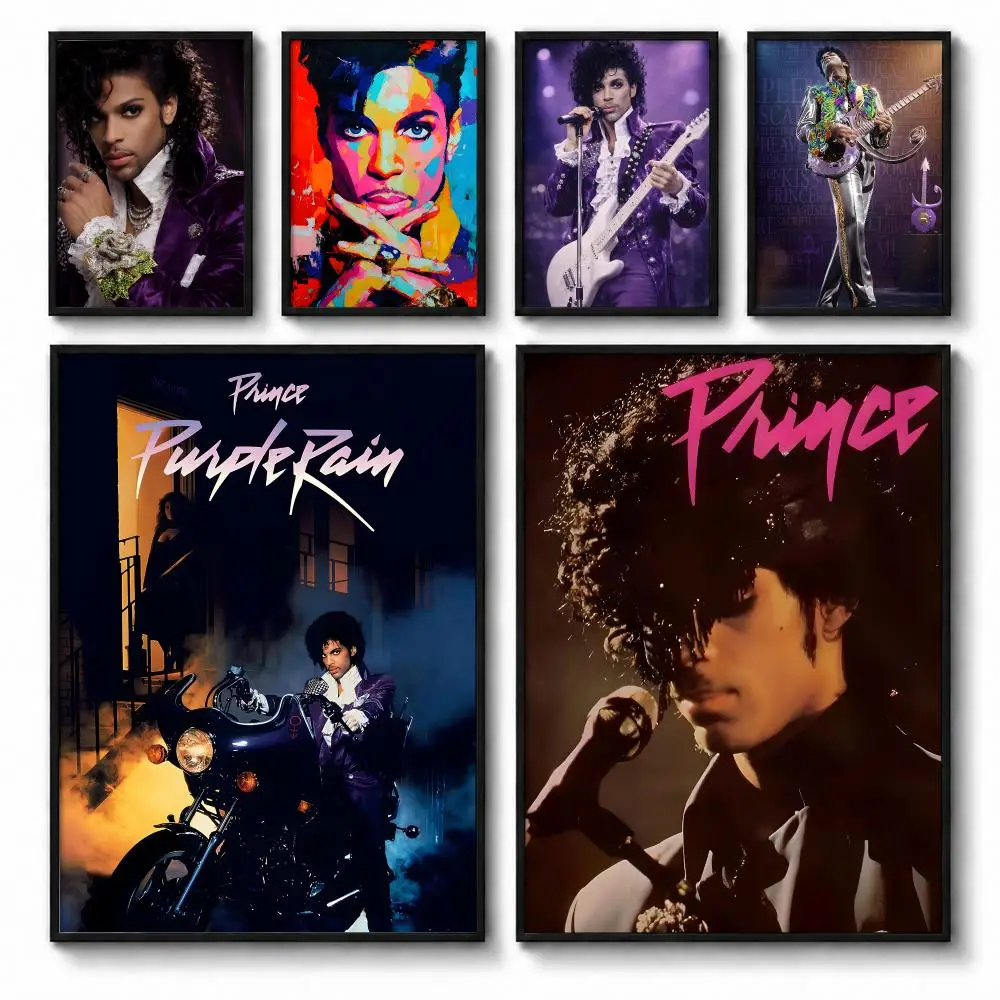 Prince Rogers Nelson Concert Rock Music Poster Self-adhesive Art Waterproof Paper Sticker Coffee House Bar Room Wall Decor