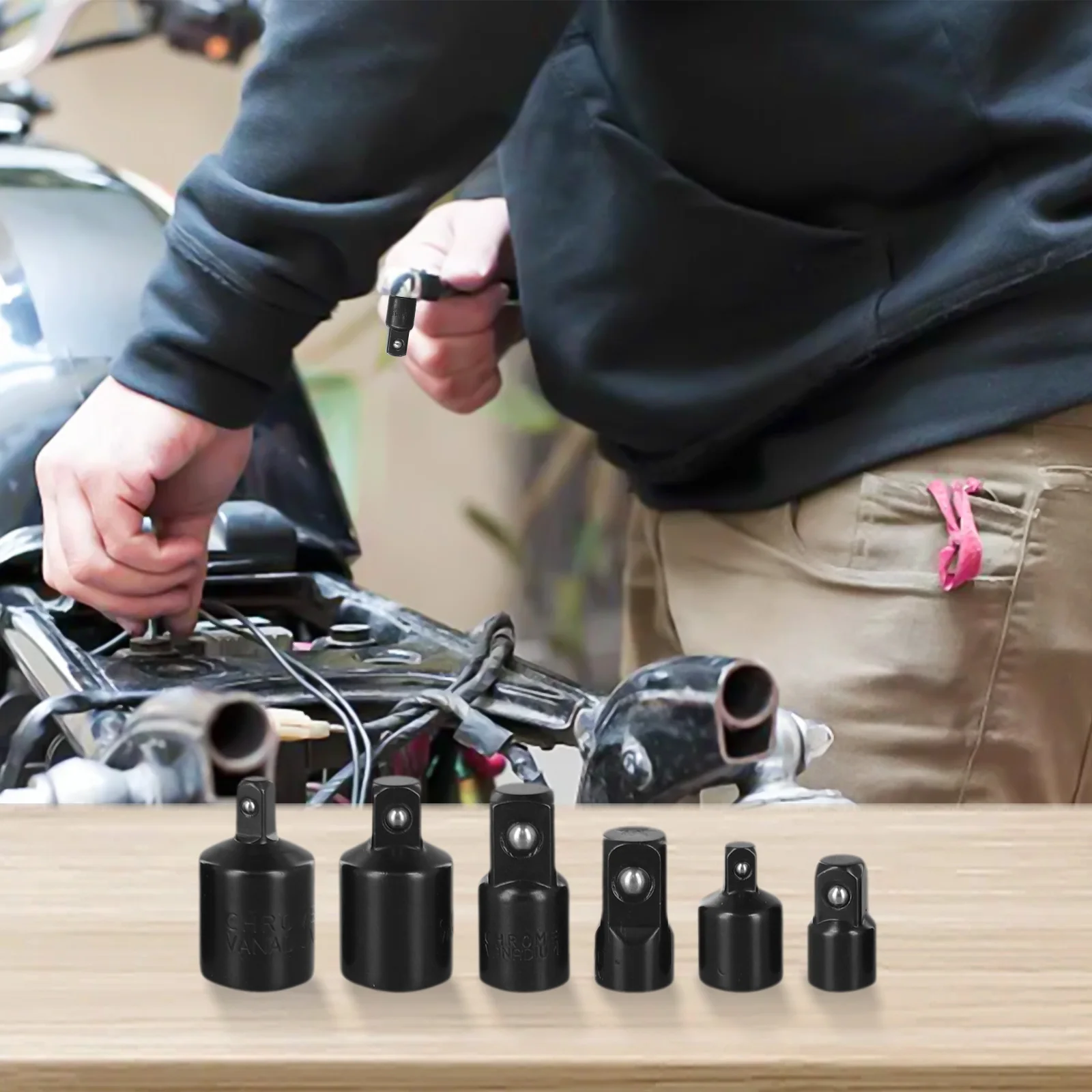 

Набор адаптеров для розеток из 6 предметов для обслуживания автомобиля, инструменты из хром-ванадиевой стали для ремонта автомобилей и проектов «сделай сам»