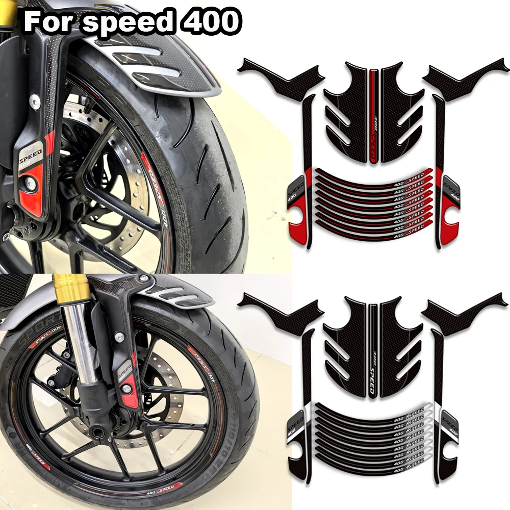 

For Triumph speed 400 Protector Tank Pad Side Grips Gas Fuel Oil Kit Knee Fairing Fender Wheels Stickers Decals 2024 2025