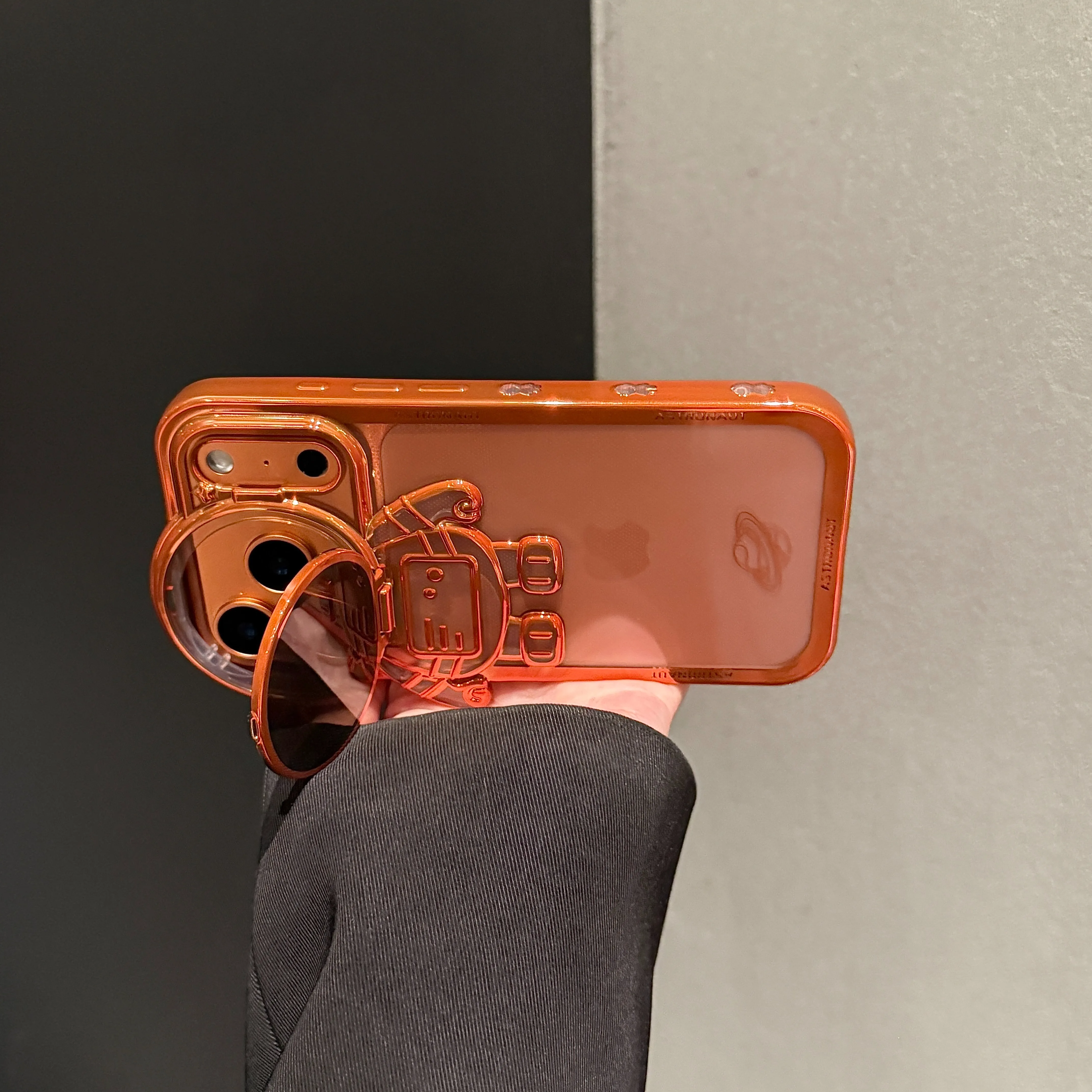 جديد الكرتون رائد الفضاء مطلي جراب هاتف آيفون 17 16 15 14 13 12 برو ماكس زائد كاميرا حماية قوس غطاء واضح #5