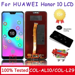 100% Test with Fingerprint 5.84'' for Huawei Honor 10 LCD COL-L29 L19 AL10 TL10 Touch Screen Digitizer Assembly Repair Part