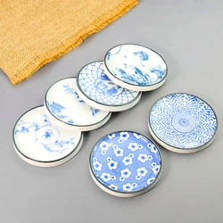 Retro Chinese Blue and White Porcelain Tea Saucer Cup Mat Caviar Sauce Dish Sauce Plate Ceramic Coffee Cup Holder Tableware