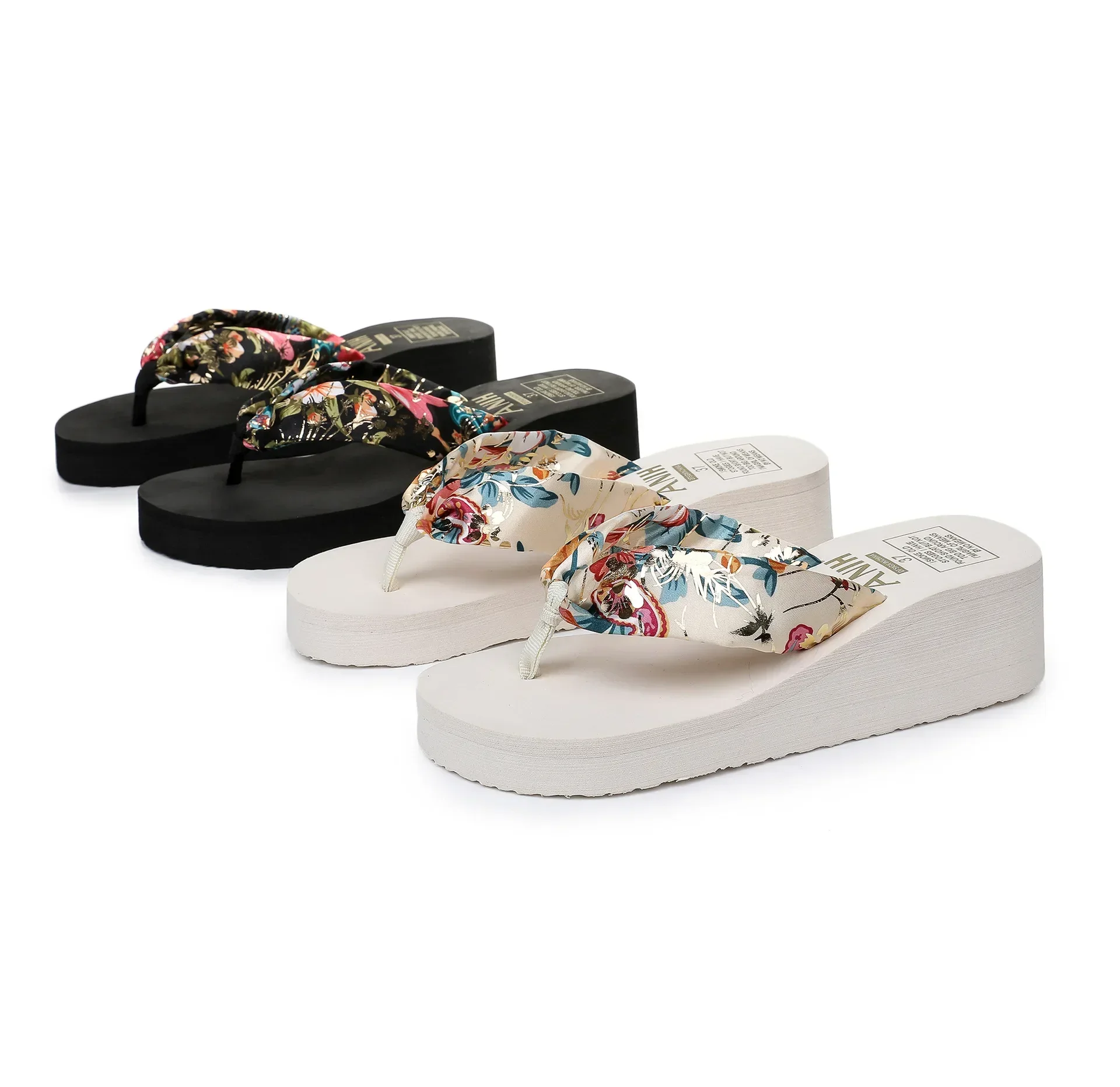 Damen Flip-Flops Sommer Strand Plateau-Slipper Lässige Outdoor-Keilsandalen Sommer Damenschuhe – Detail 19