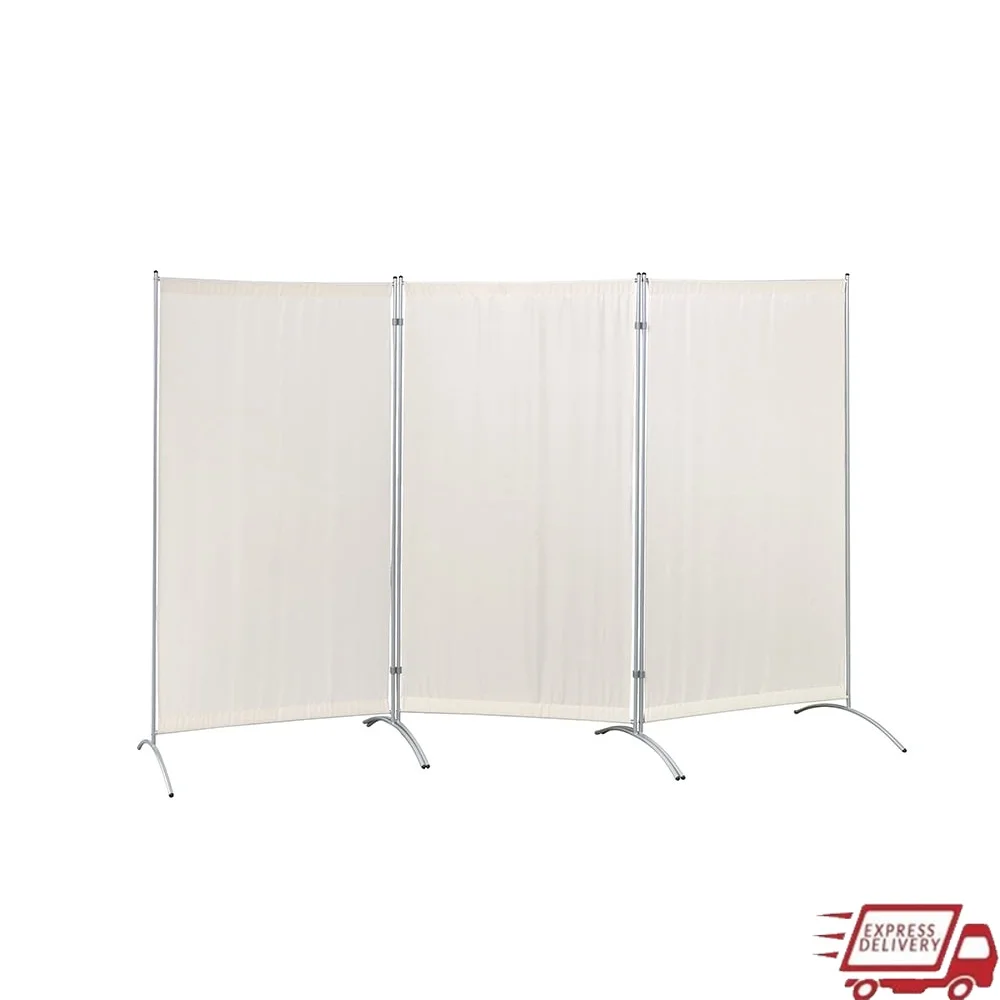 

Indoor Room Divider Metal Fabric Partition Foldable Water Resistant Easy Assembly Flexible Storage Office Home Use