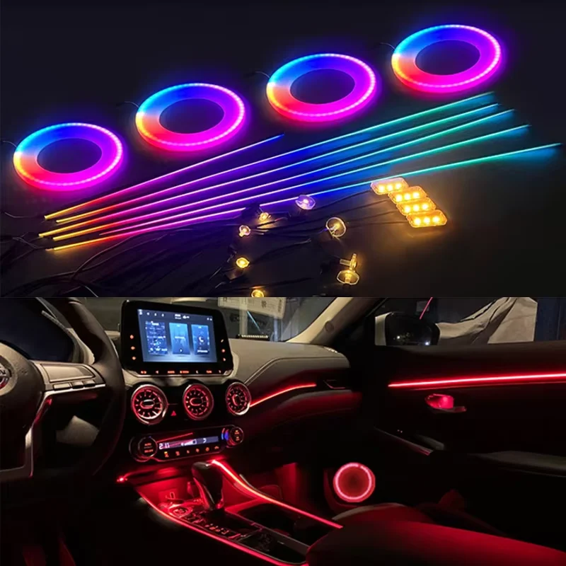 15CM Symphony Speakers Car Ambient Lights Speaker 64-color RGB Car Replacement Accesorries for Vehicles Decorative Light Speaker