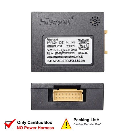Декодер Hiworld CanBus для Peugeot 307, 308, 2008, 3008, 508, 607, адаптер 16 PIN для Citroen C3, C4, C5, DS4, DS5, DS6, DS5SL, Berlingo