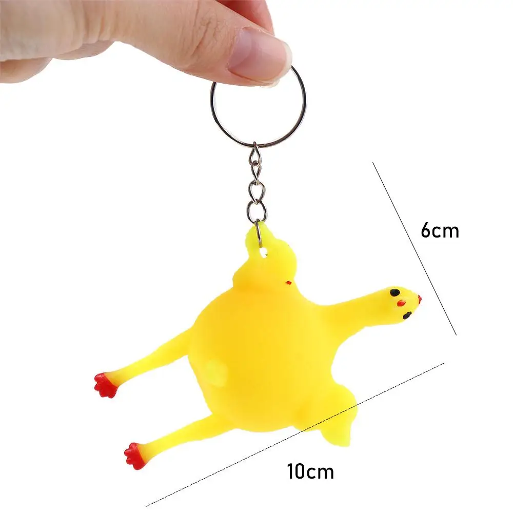 Hot Sale Funny Gags Spoof Toy Trinket Pranks Maker Key Ring Chicken Laying Eggs Practical Jokes Tricky Toys