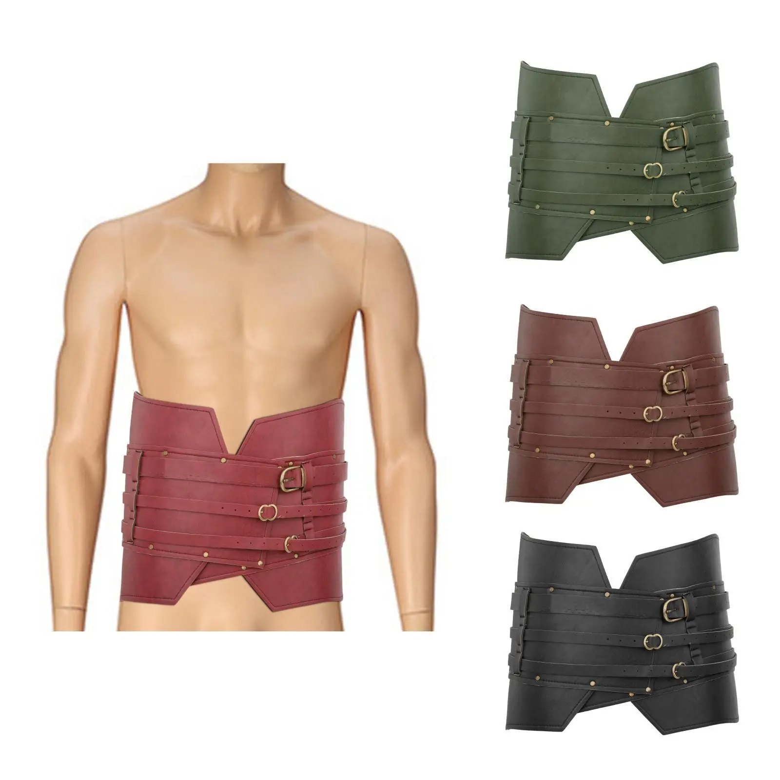 Ceinture large en PU pour moyen âge, harnais pour femmes et hommes, ceinture Corset