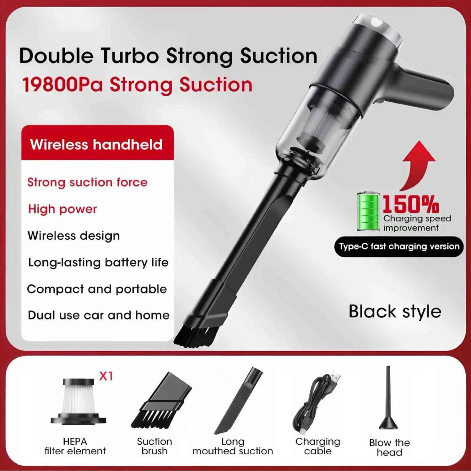 XimaoEase เครื่องดูดฝุ่นรถยนต์ไร้สายเป่าดูดพลังงานสูงยานพาหนะแล็ปท็อปมัลติฟังก์ชั่เครื่องดูดฝุ่นแบบพกพาสําหรับรถยนต์