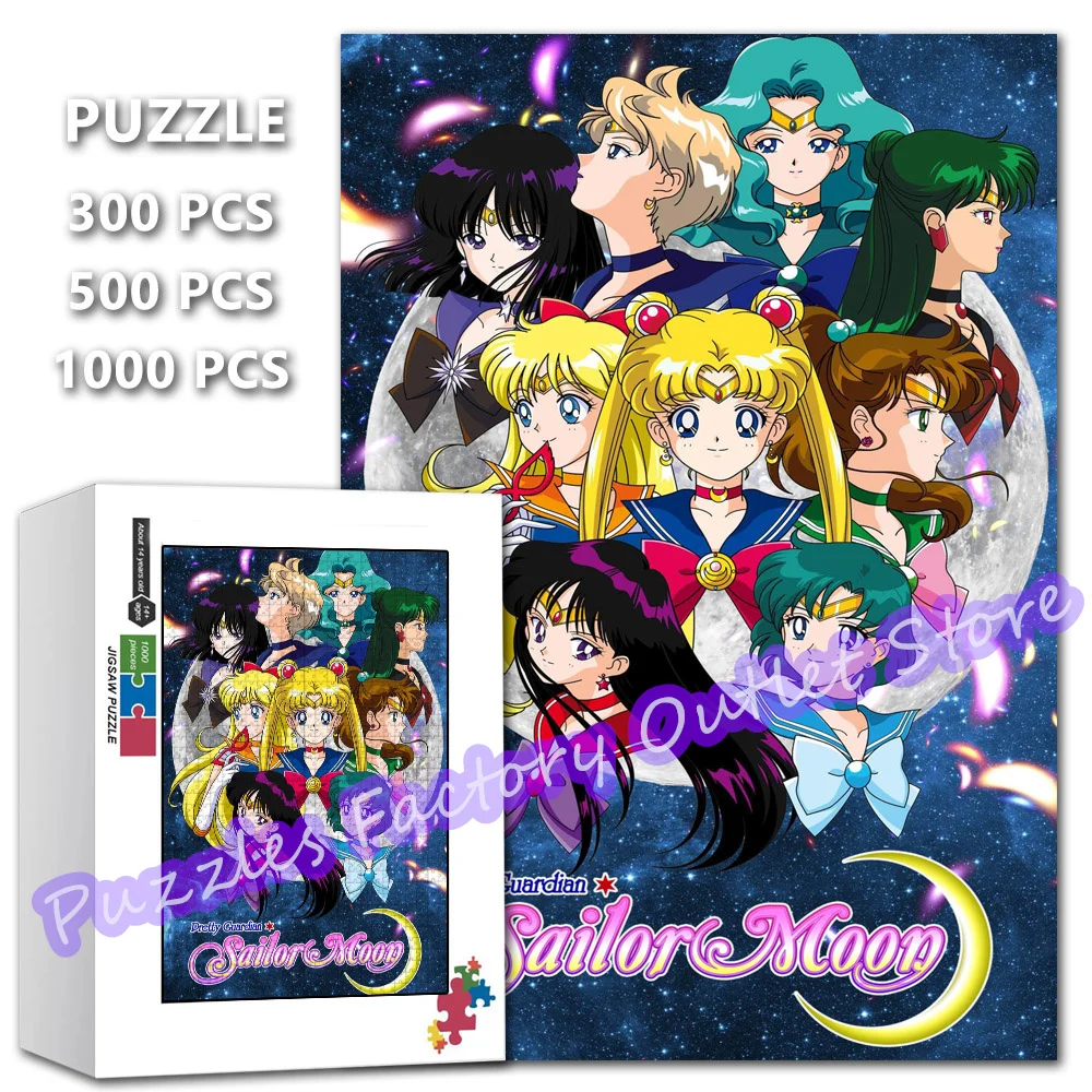 

Sailor Moon Sailor Mercury Sailor Mars Puzzle Japanese Beauty Girl 300/500/1000 Pieces Intellectual Toys Jigsaw Puzzles for Kids