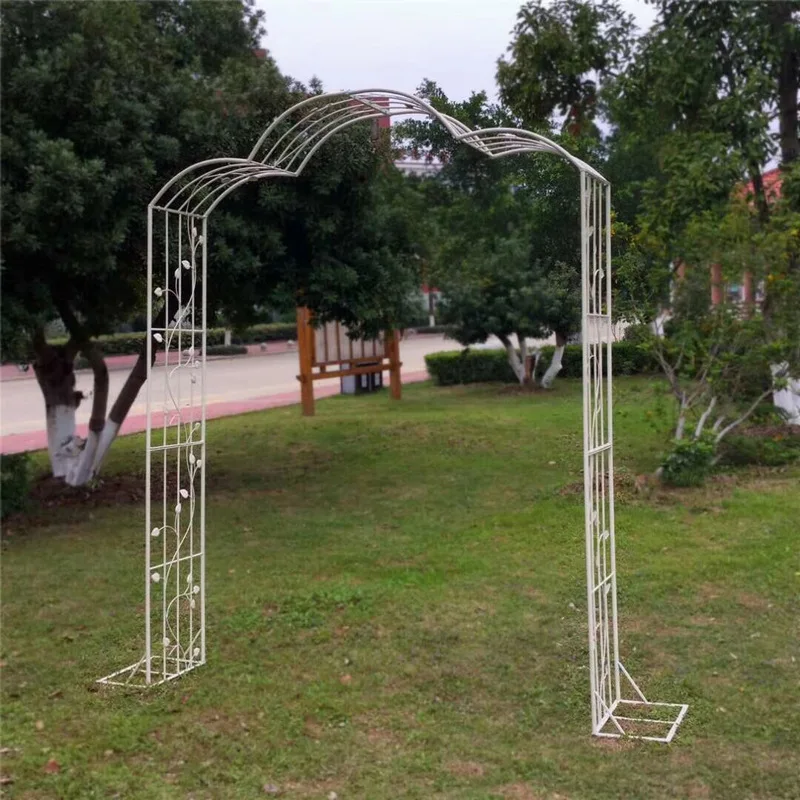 Garden wrought iron arch climbing vine shelf, balcony grape rose rose rose traction arch climbing flower stand, bracket
