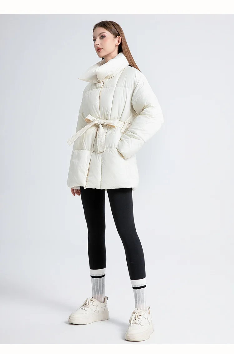 2025 nueva tendencia de moda para mujer, chaqueta básica versátil para ir al trabajo, chaqueta de plumón informal de alta calidad con cintura delgada y adelgazante para mujer