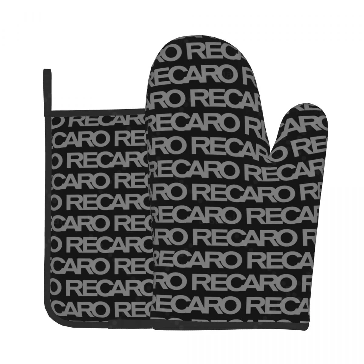 

Recaros Logo Heat Resistant Oven Mitts and Pot Holders Sets Oven Gloves for BBQ Cooking Baking Grilling